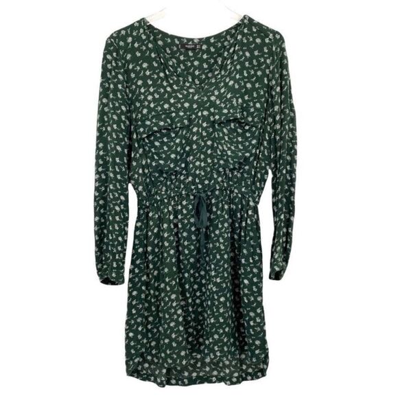 Mango Women’s Green Floral Flowy Tunic Dress with Pockets, Size 6 - Picture 5 of 6